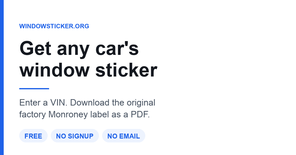 Window Sticker VIN API logo